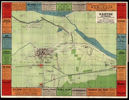 Stadtplan Xanten mit Umgebung 1:10.000 - Hohe Qualität (Hochauflösender Druck auf dicken Papier)