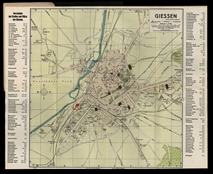Stadtplan Giessen (Februar 1925) - Hohe Qualität (Hochauflösender Druck